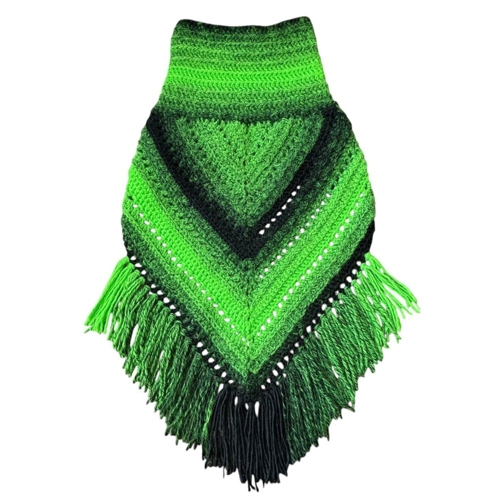 Handcrafted Crochet Cowl Neck Scarf With Fringe New Handmade by Seller Knit - Picture 12 of 16